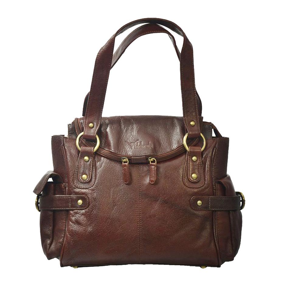 Hidekraft Women's Leather Bag, Brown