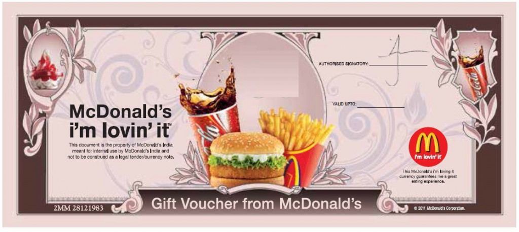 McDonalds Gift Voucher