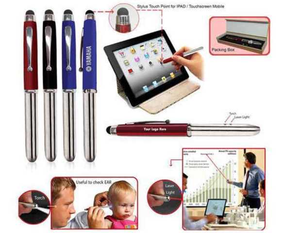 4 in 1 Stylus Pen with Laser Light & Torch