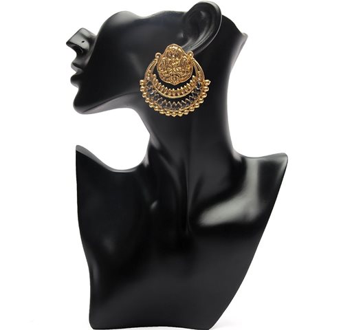 Ethereal Laxmi Earring with Black Stones1