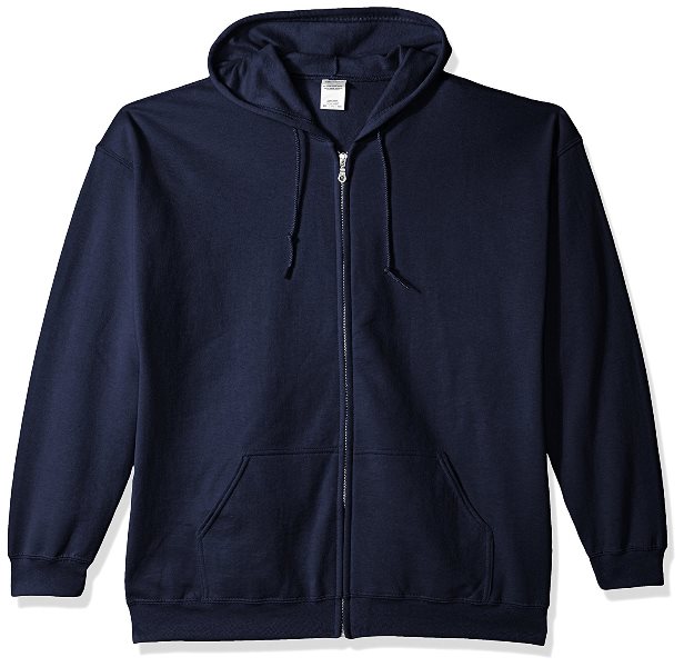 Gildan Men's Fleece Zip Hooded Sweatshirt Extended Sizes