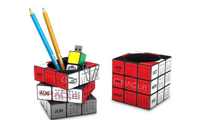 Rubiks Calendar Pen Pot