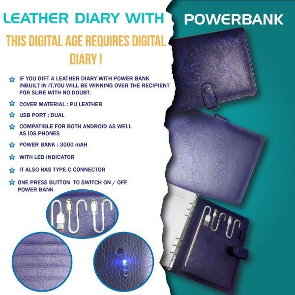 A Diary with built in Power Bank
