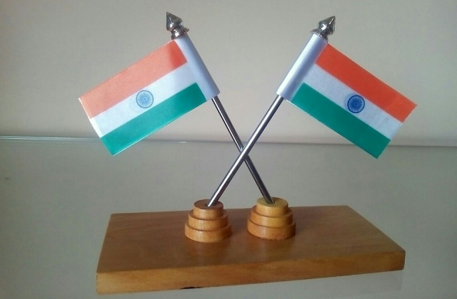 Table Top With Two Flags