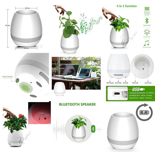 Flower Pot Bluetooth Speaker With Touch Sensor1