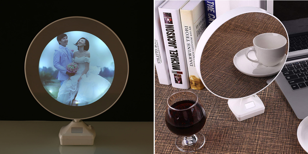 LED Standing Mirror and Photo Frame Two-in-One Picture Frame 